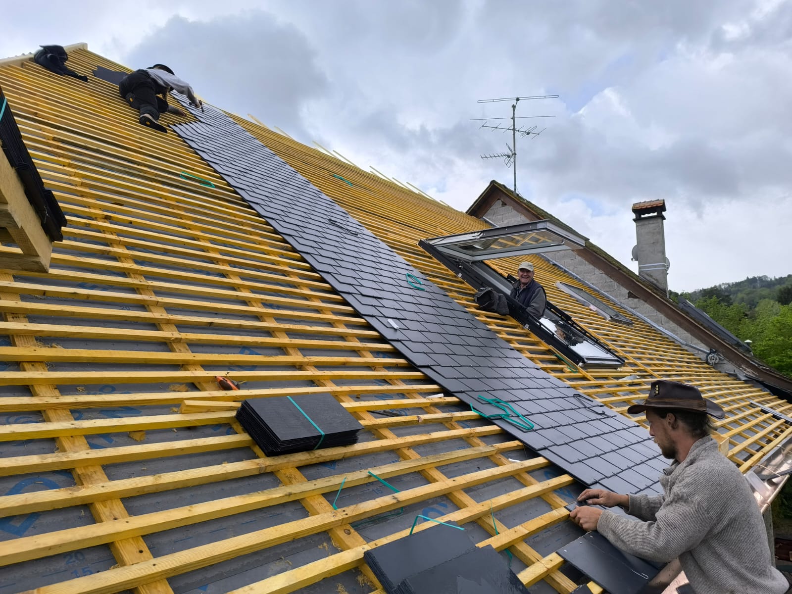 Liteaux et pose d’ardoises